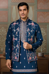 Teal Blue Kurta with Koti